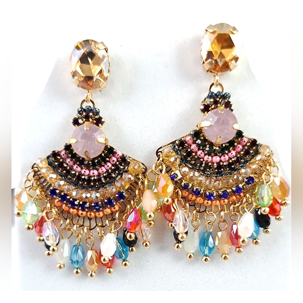 NWOT  Multi-color Boho Dangle Earrings